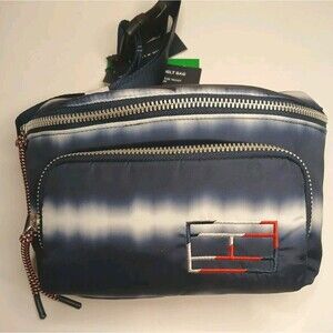 NWT Tommy Hilfiger Convertible Belt Bag / Crossbody Bag Blue Tiedye Embroidered